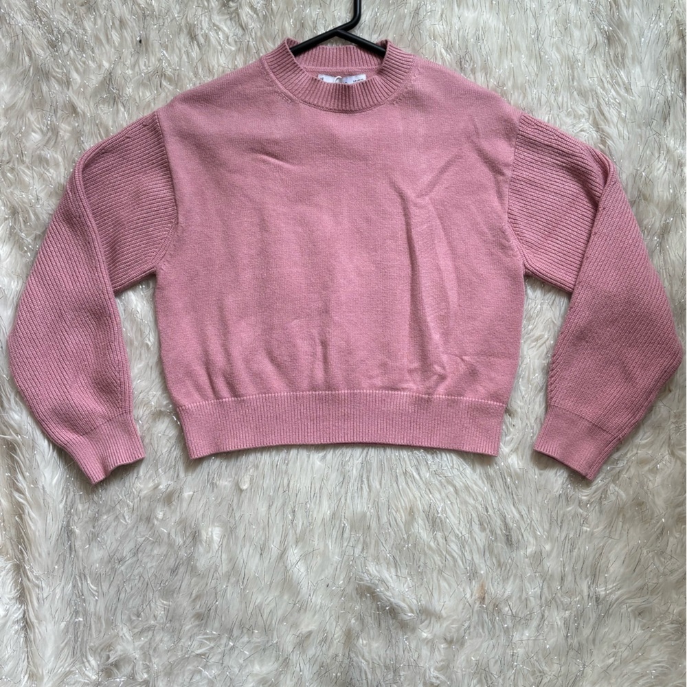 Mango Pink Knit Crew Neck Pullover Women’s Sweater Size: EUR-USA XS  MEX ECH